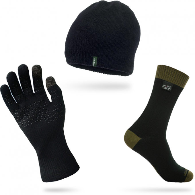 Комплект DEXSHELL носки Thermlite Green DS6260 + шапка DH372 + перчатки ThermFit Neo DG324TSB winter31 Комплект DEXSHELL носки Thermlite Green DS6260 + шапка DH372 + перчатки ThermFit Neo DG324TSB winter31