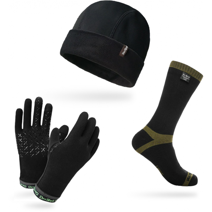 Комплект DEXSHELL носки Trekking Green DS636 + перчатки Drylite DG9946BLK + шапка Watch DH9912BLK winter32 Комплект DEXSHELL носки Trekking Green DS636 + перчатки Drylite DG9946BLK + шапка Watch DH9912BLK winter32