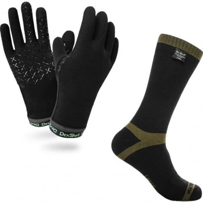 Комплект DEXSHELL носки Trekking Green DS636 + перчатки Drylite DG9946BLK winter22 Комплект DEXSHELL носки Trekking Green DS636 + перчатки Drylite DG9946BLK winter22